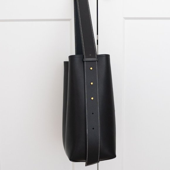 Jolina Leather Bucket Tote - Black - Picture 8 of 13